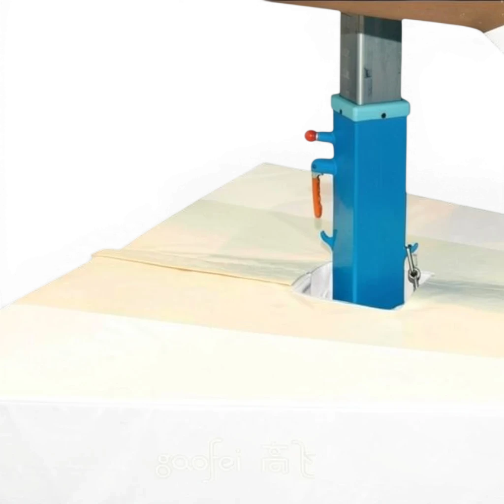 UK Gym Pits Gaofei vault table base safety mat in white PVC vinyl with high-density foam for gymnastics equipment