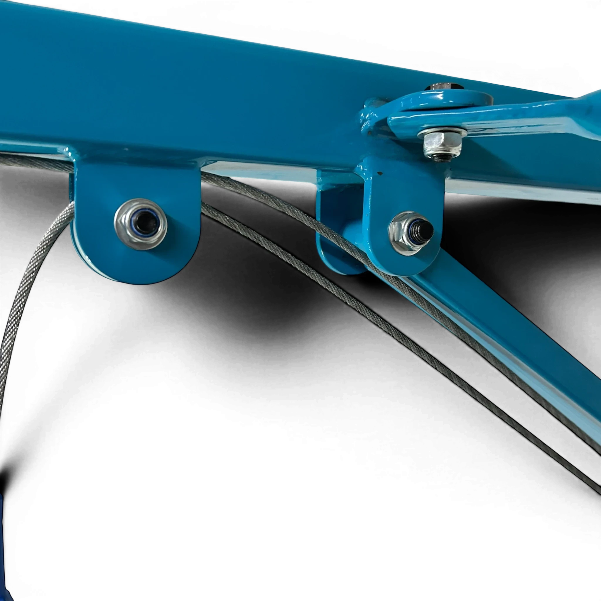 UK Gym Pits Gaofei wall mountable training rings featuring a blue powder coated reinforced tubular steel frame