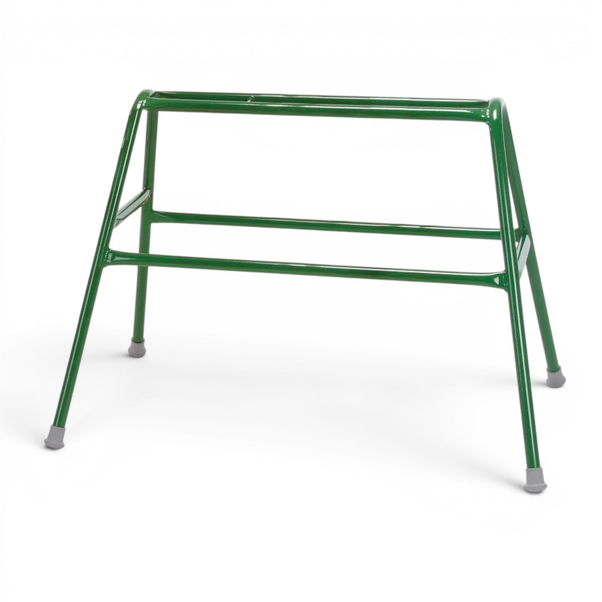 UK Gym Pits green powder coated tubular steel agility trestle with anti-slip rubber feet for gymnastics training