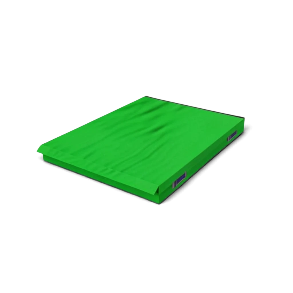 UK Gym Pits green connecting safety mat with shock-absorbing foam and heavy-duty handles for gymnastics and sports