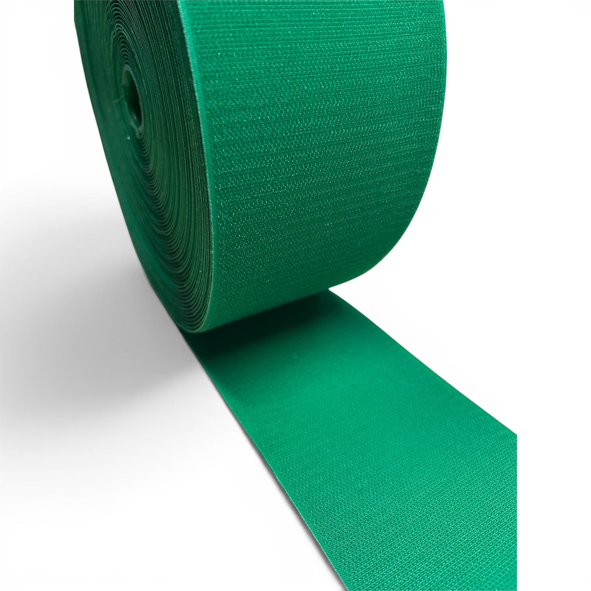 UK Gym Pits green hook roll for joining carpet mat rolls, 10cm wide velcro strip for seamless gym mat connections.