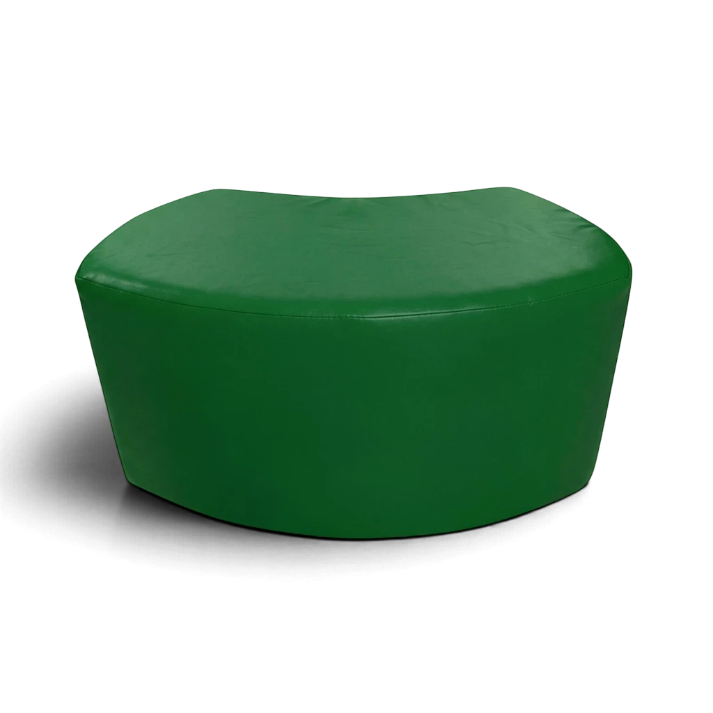 UK Gym Pits green modular soft play seating section made from durable PVC fabric for children