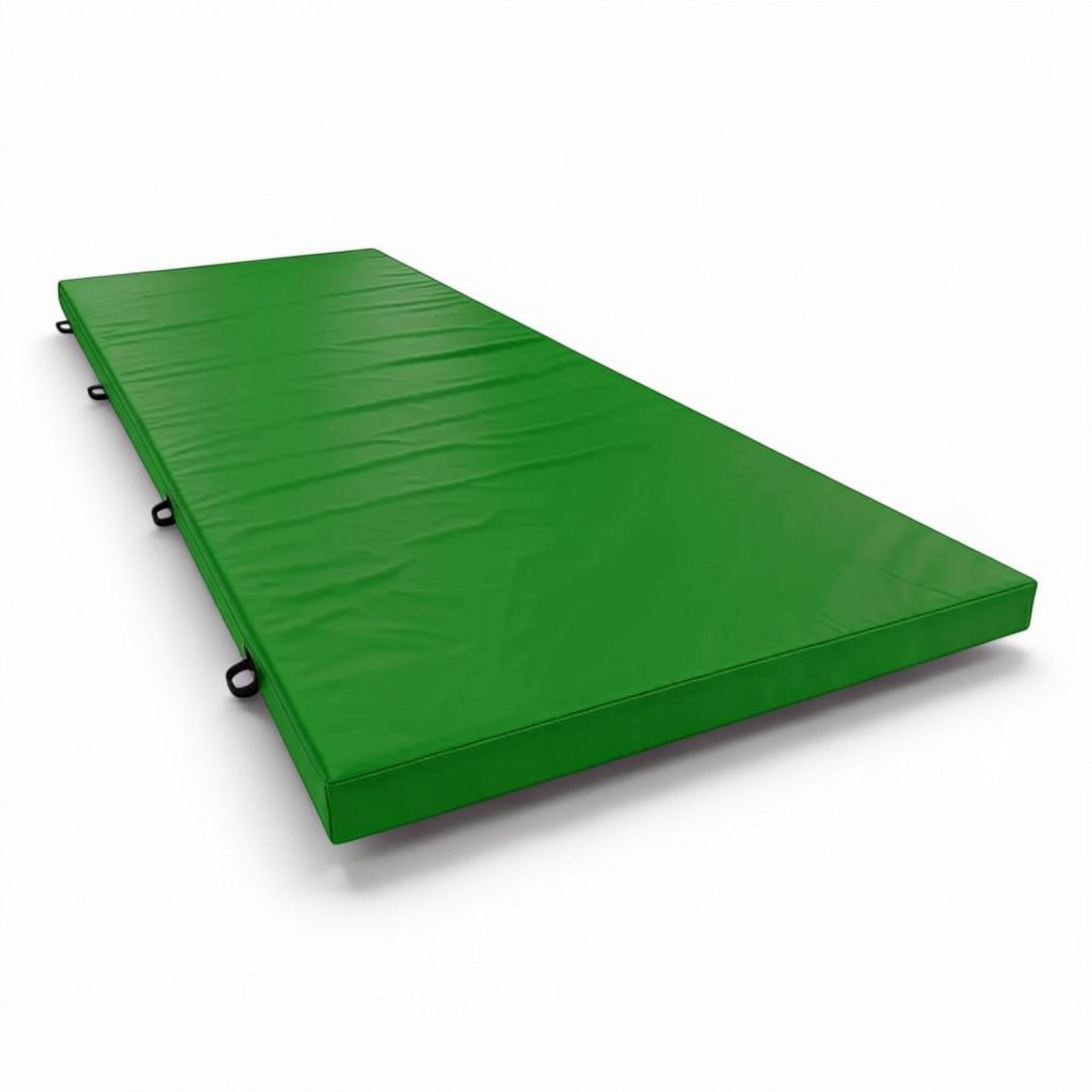UK Gym Pits green PVC splat mat for gymnastics and martial arts with heavy-duty handles and anti-slip base
