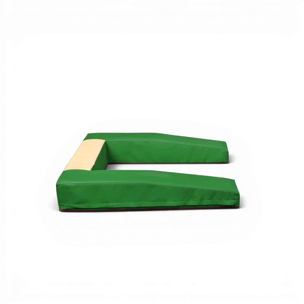 UK Gym Pits green and beige PVC springboard safety surround mat for gymnastics equipment