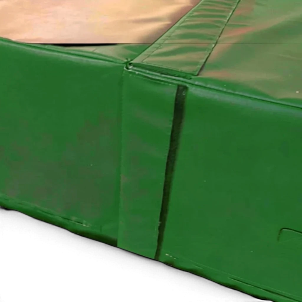UK Gym Pits green heavy duty foam track run-up block with reinforced PVC cover and Velcro connection flaps
