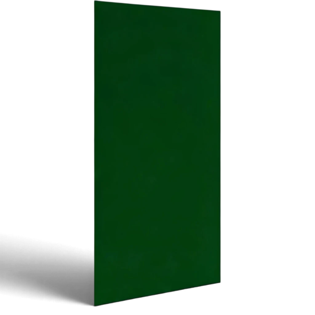UK Gym Pits green rectangular wall safety padding with a smooth PVC finish for gymnastics and sports facilities.