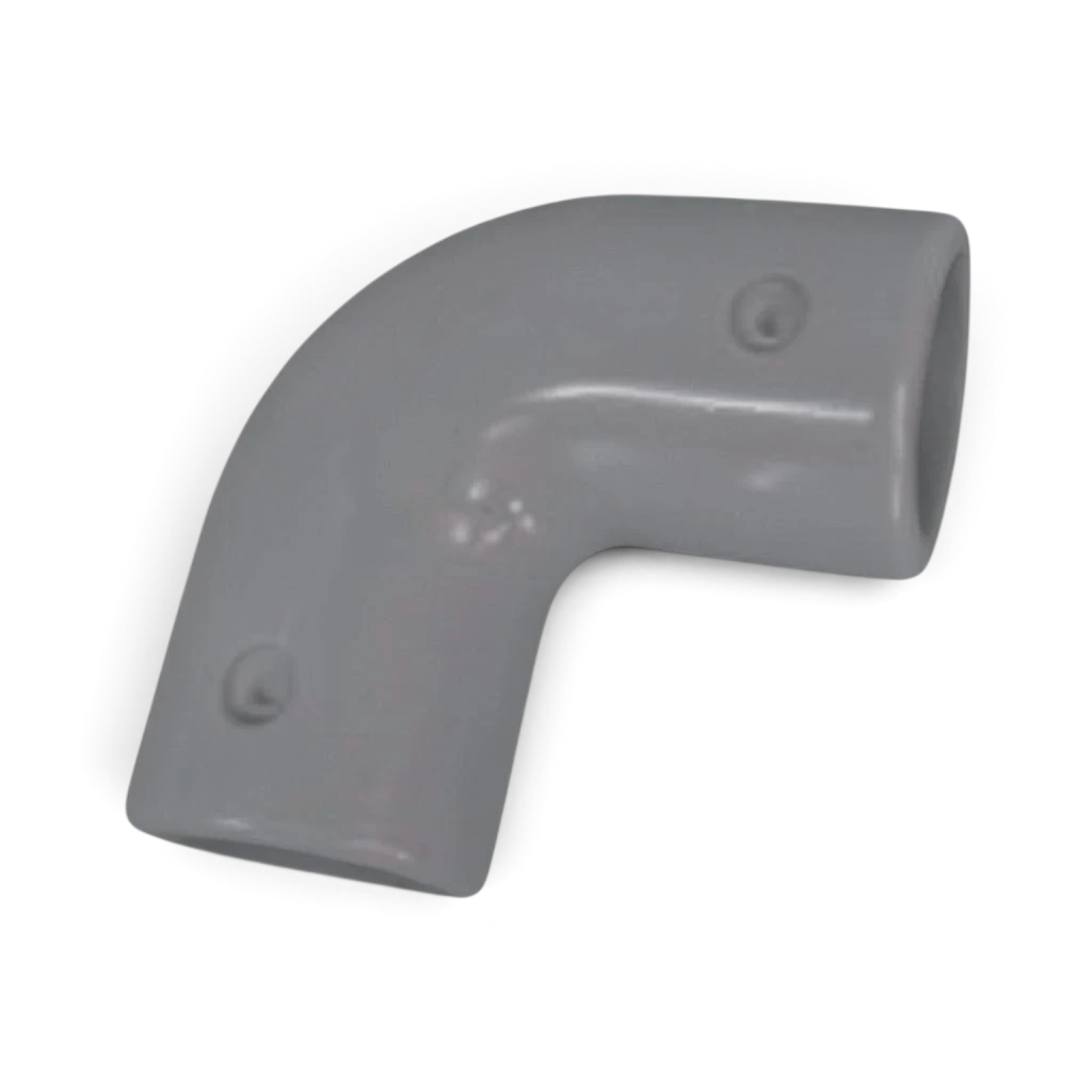 UK Gym Pits grey 90 degree GRP elbow bend connector for handrail systems