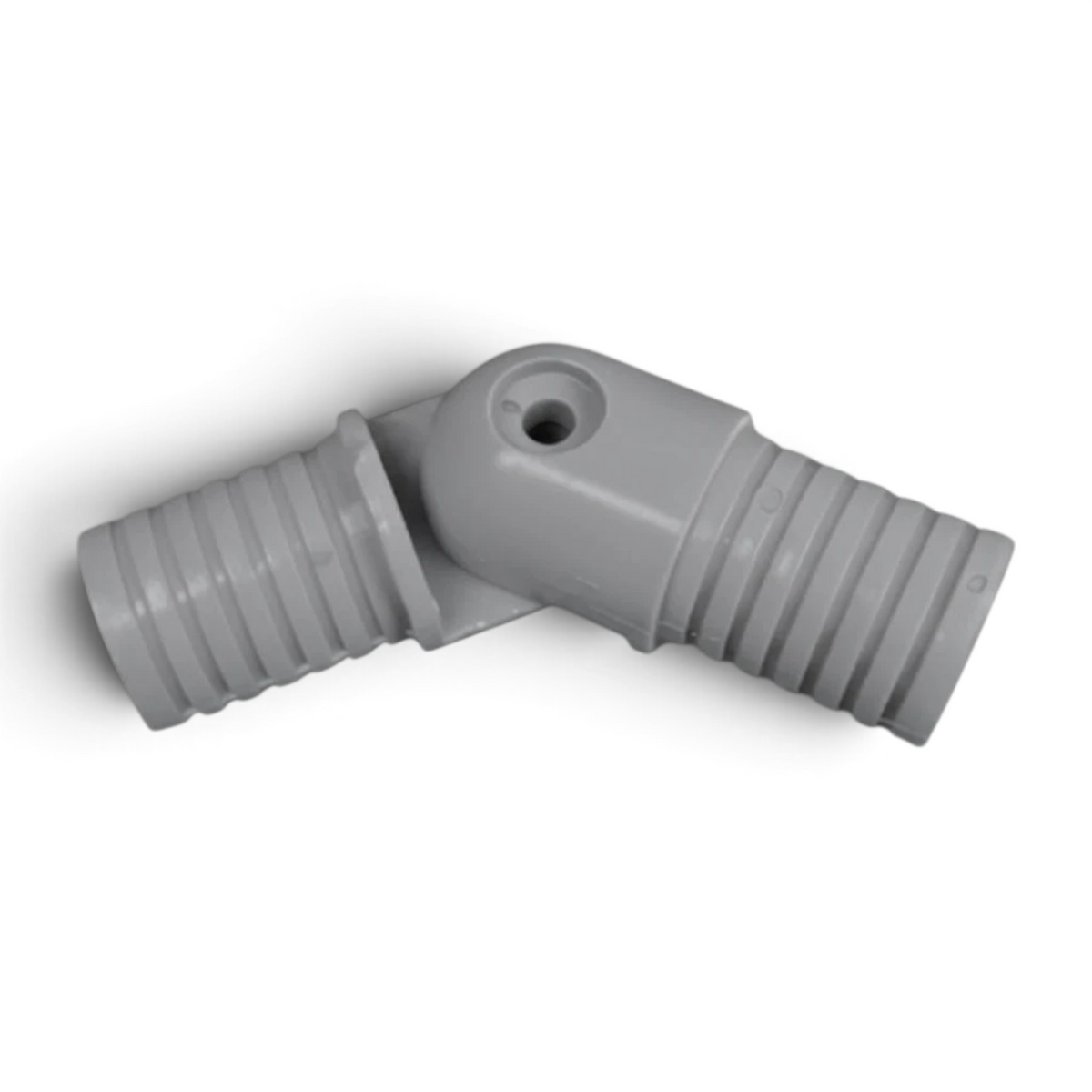 UK Gym Pits grey GRP internal adjustable swivel bend for handrail systems, designed for offset tube connections.