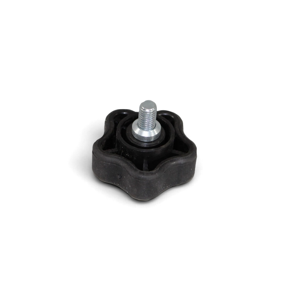 UK Gym Pits black star-shaped adjustment knob with metal threaded bolt for gymnastics bar equipment