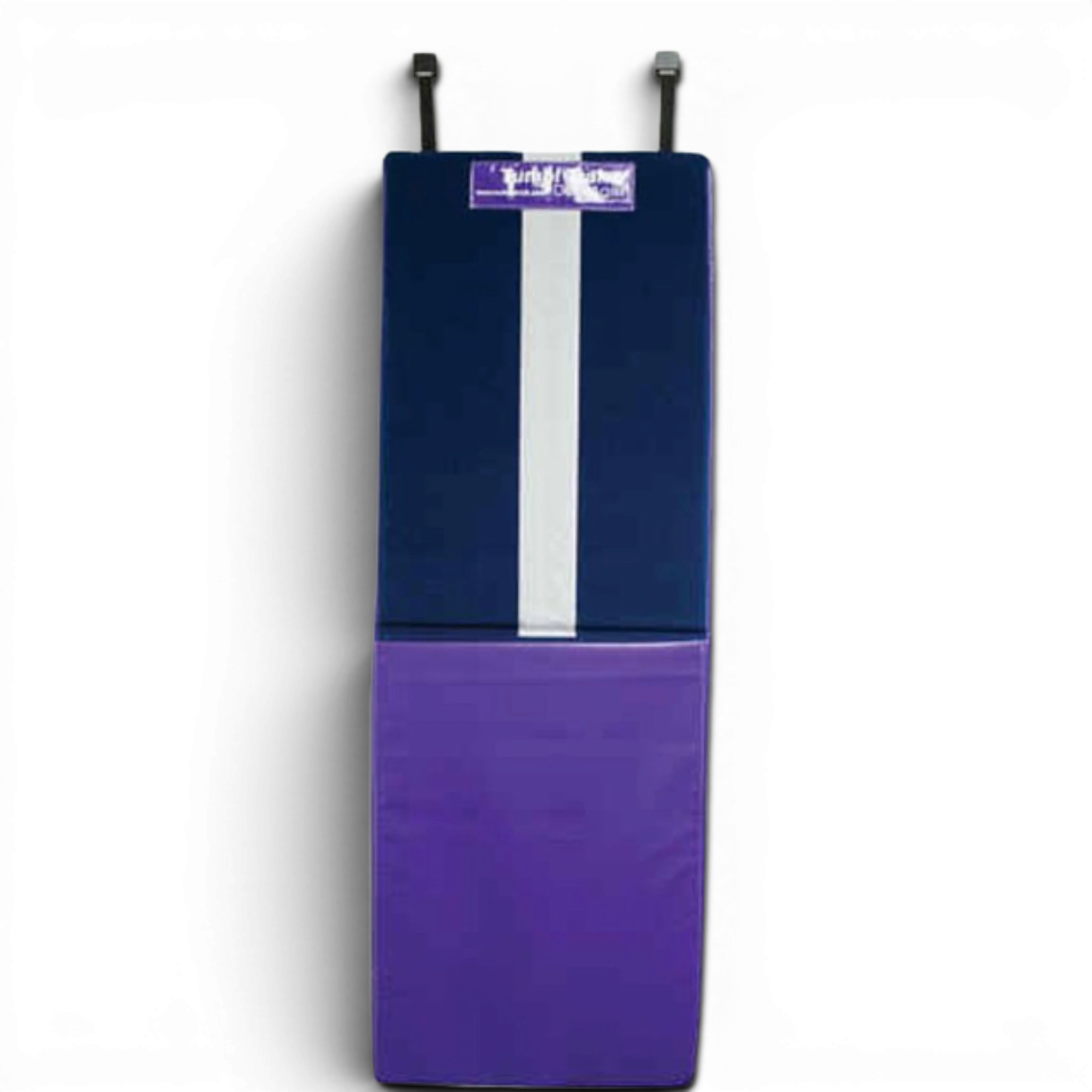 UK Gym Pits Handstand Homework mat with blue and purple panels and top door attachment clips