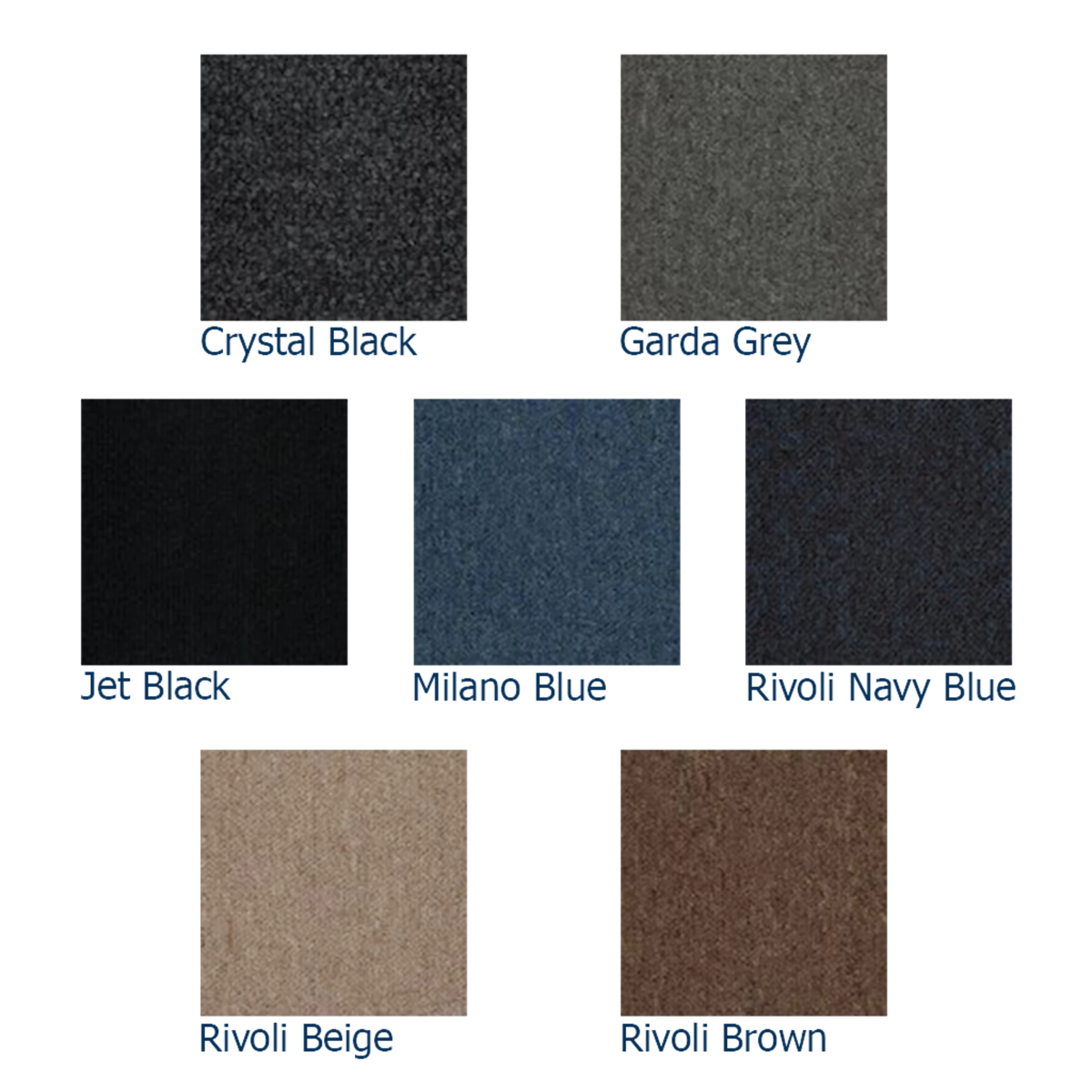 UK Gym Pits heavy duty carpet tiles in various colours including black, grey, blue, beige, and brown for gym flooring.
