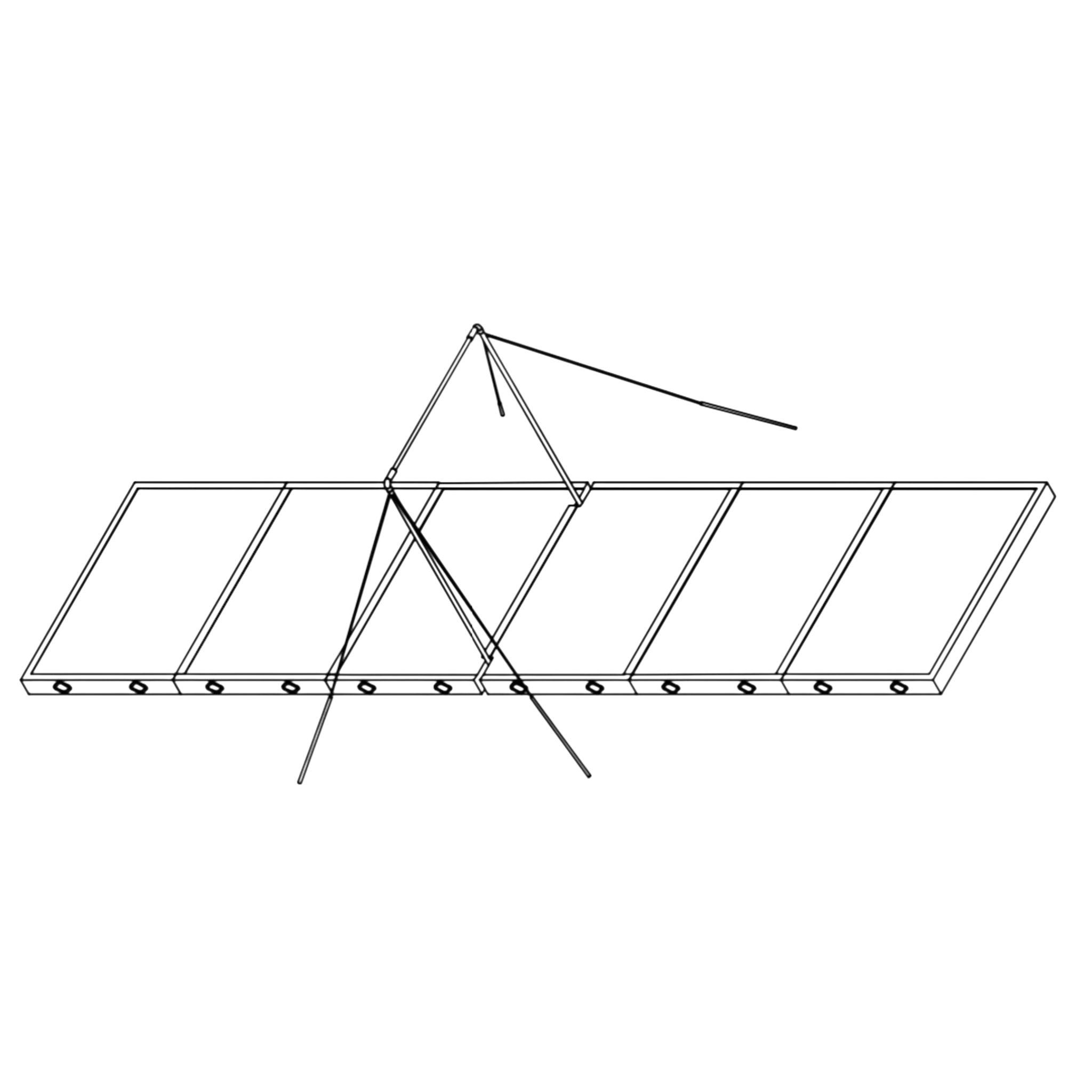 UK Gym Pits FIG approved high bar landing mat system with cut-outs for upright posts in a technical line drawing.