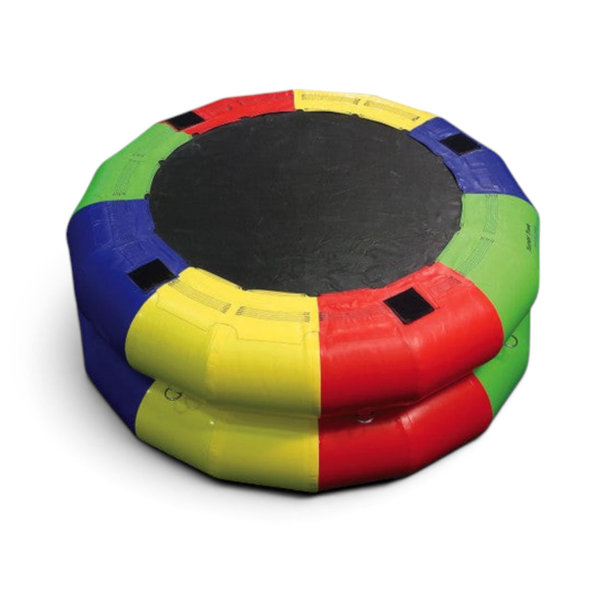 UK Gym Pits multi-coloured inflatable fitness wheel with black center mat for children's gymnastics and play