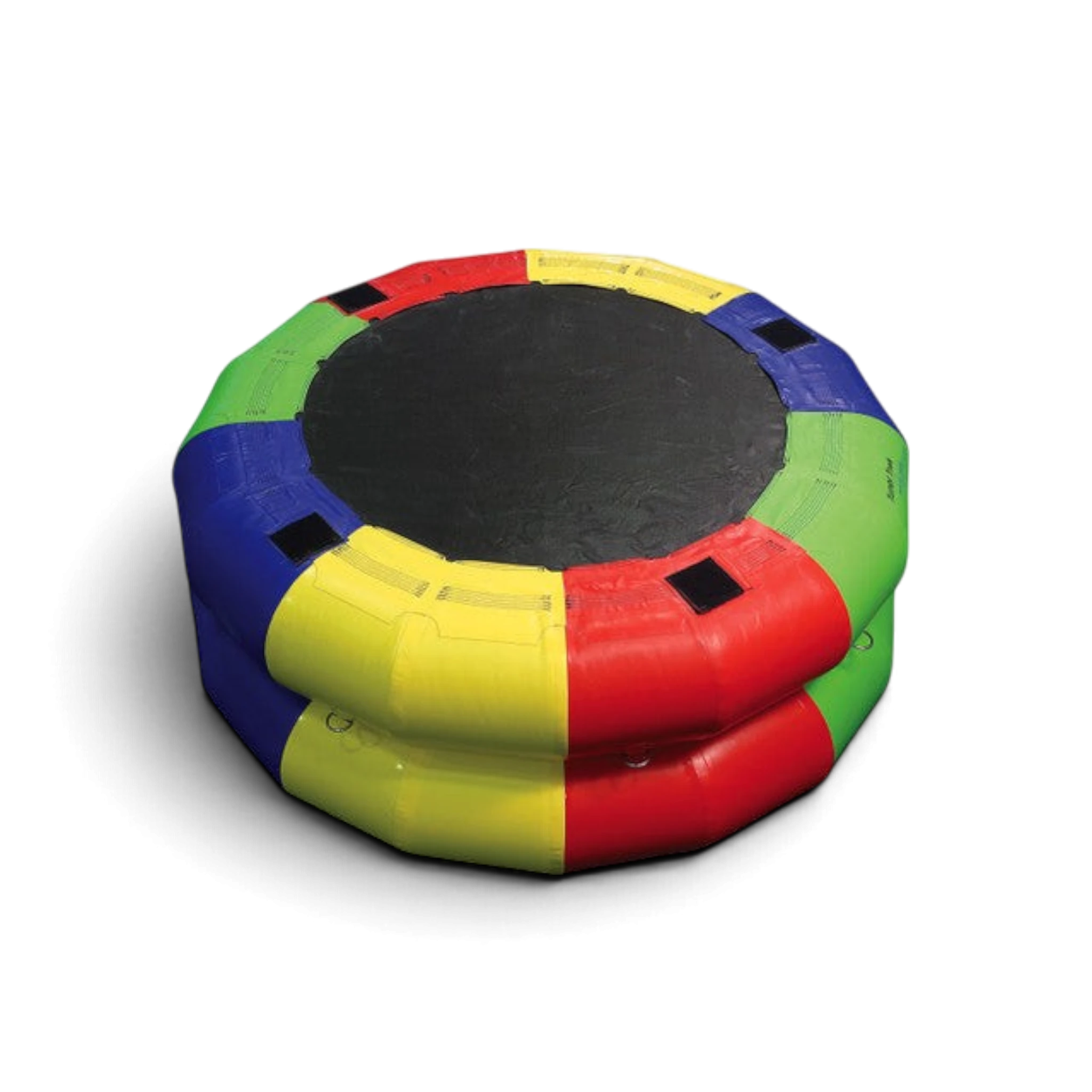 UK Gym Pits multi-coloured inflatable fitness wheel with black center mat for children's gymnastics and play