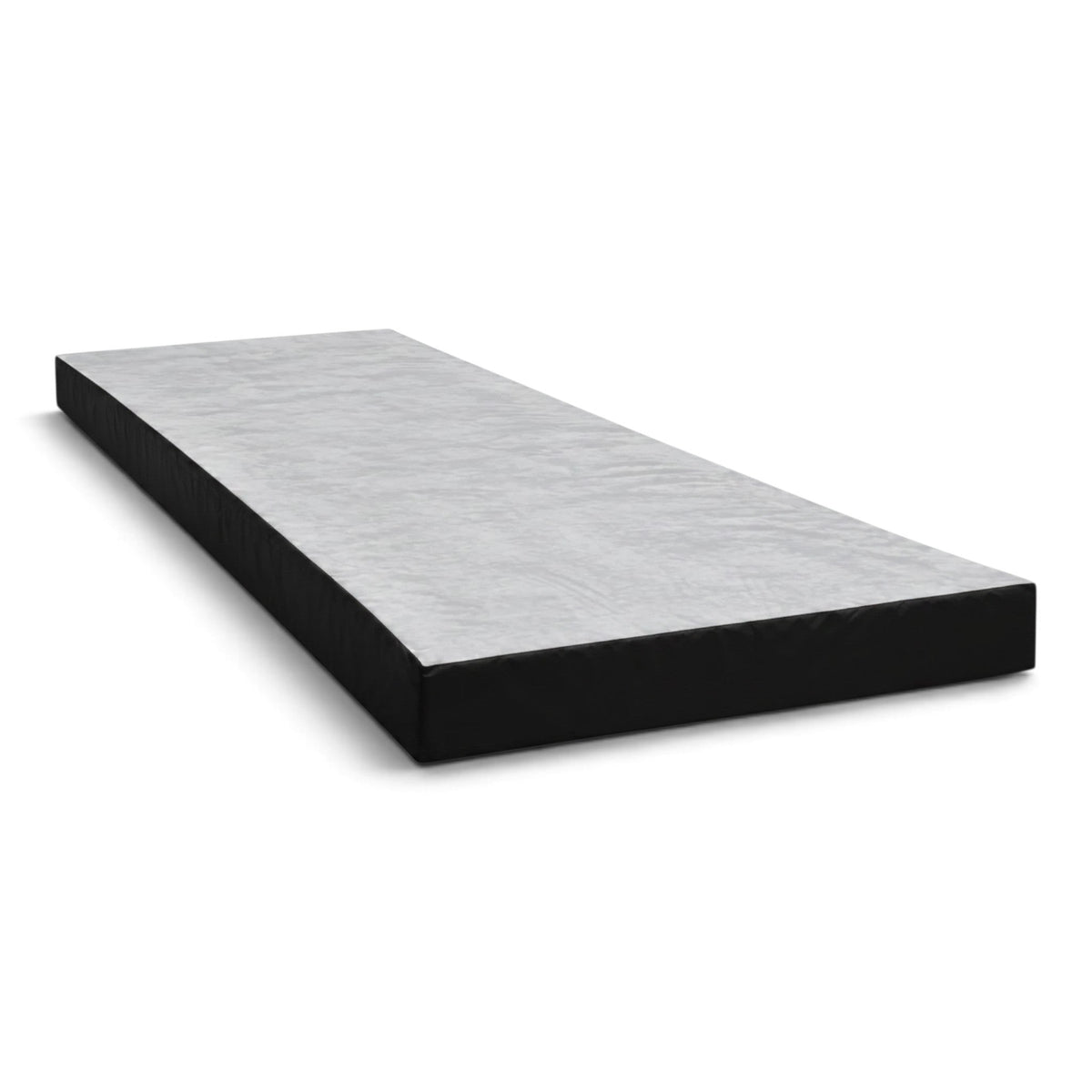 UK Gym Pits soft landing splat mat with a grey jersey fabric top and black sides for gymnastics and martial arts