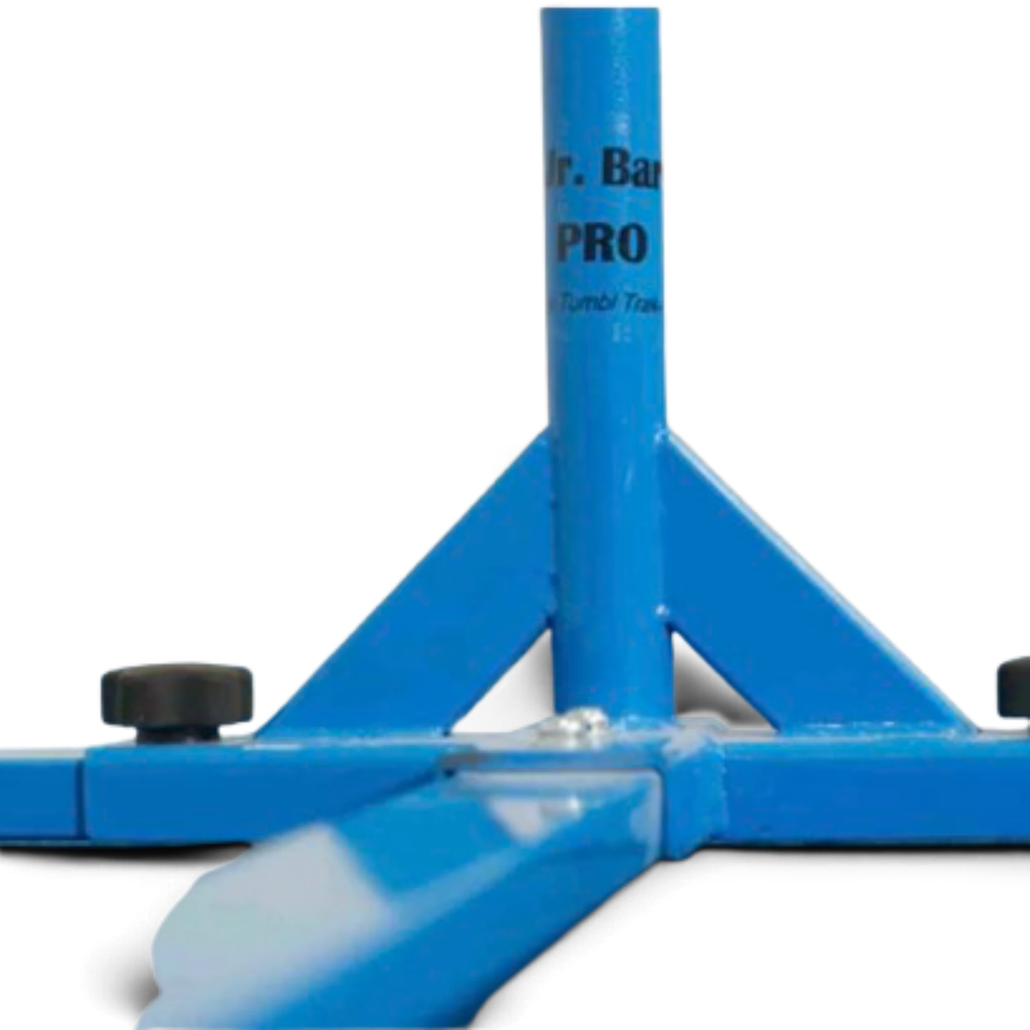 UK Gym Pits Junior Bar Pro blue steel frame base with ergonomic adjustment hand-wheels for gymnastics training