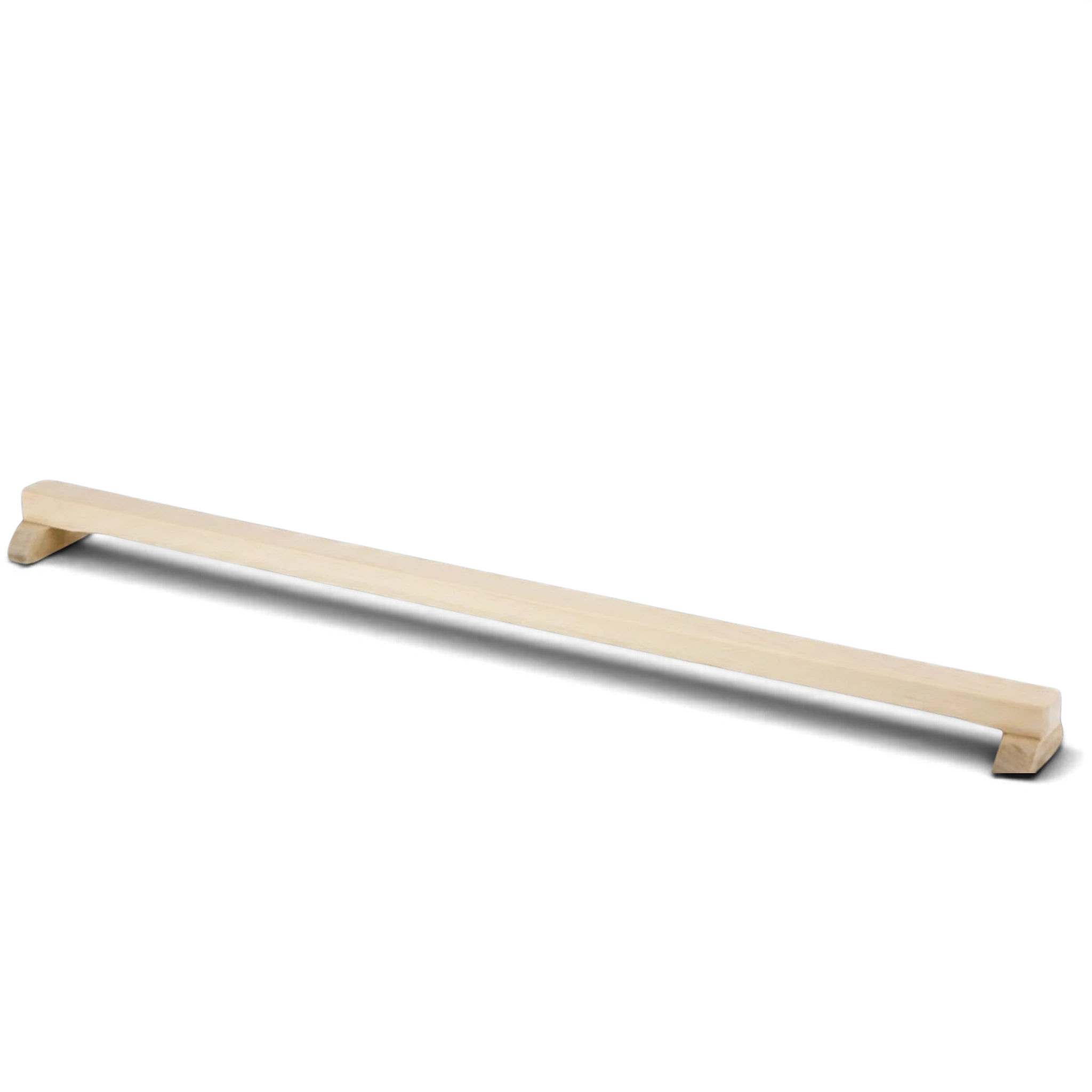 UK Gym Pits junior balance beam made of natural timber with sturdy support legs and non-marking feet
