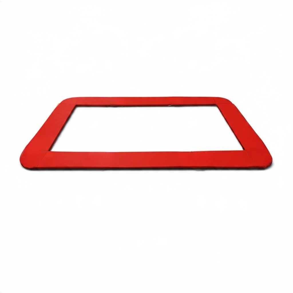UK Gym Pits red rectangular junior trampoline frame pads with velcro straps for secure attachment