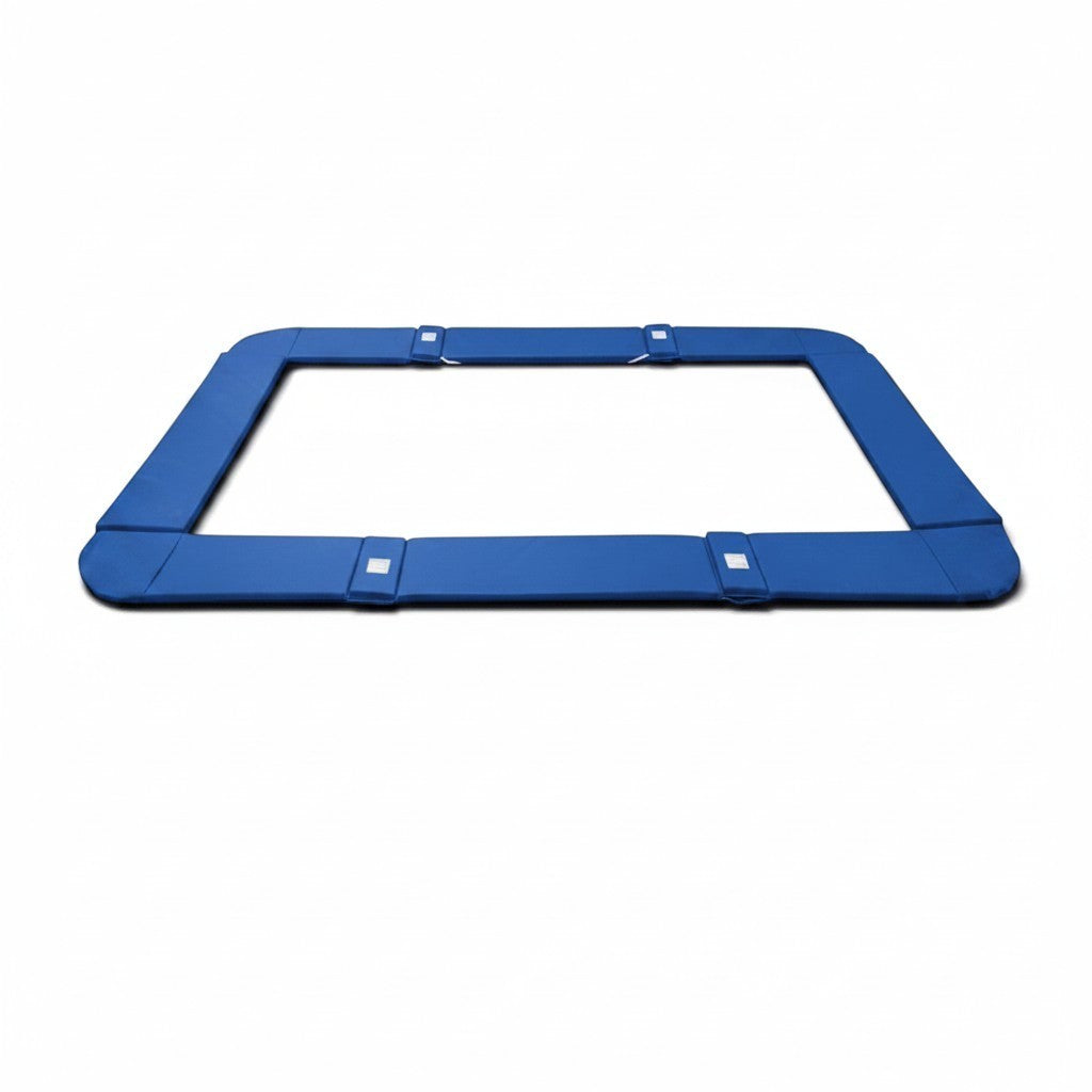 UK Gym Pits blue PVC foam trampoline frame pads with velcro straps for junior trampolines