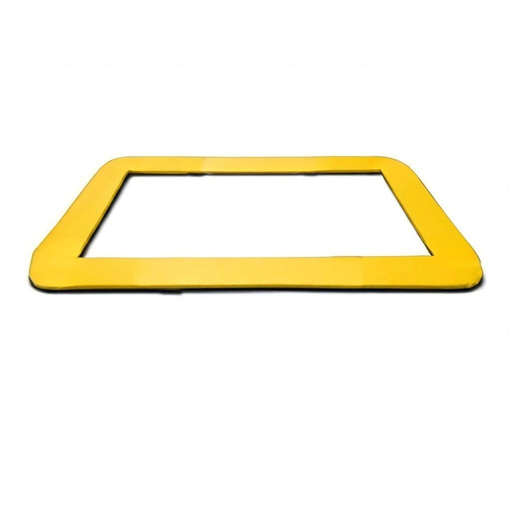 UK Gym Pits yellow rectangular junior trampoline frame pads with velcro straps for secure attachment