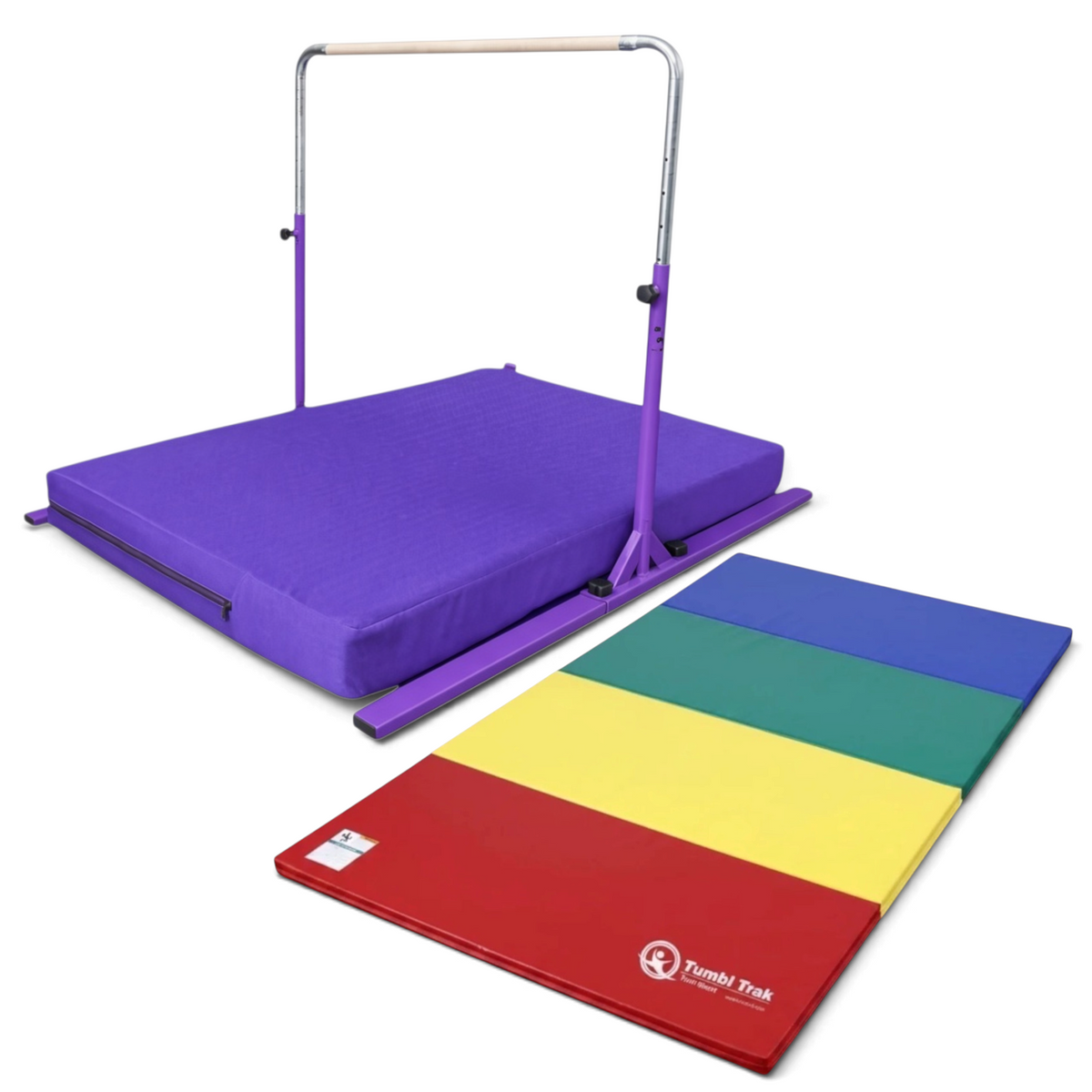 UK Gym Pits multi-coloured folding gymnastics tumbling mat made of durable vinyl and foam for home training