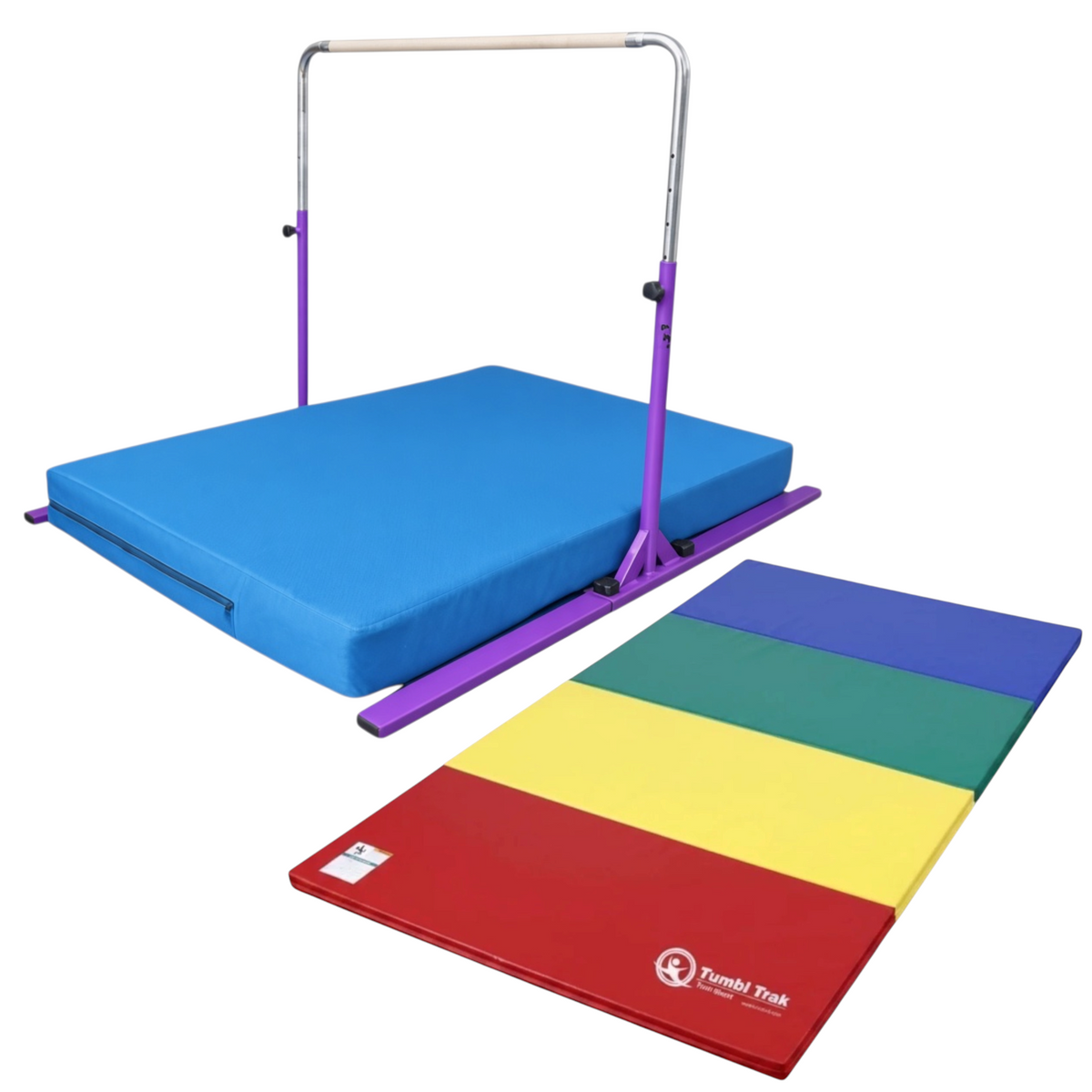 UK Gym Pits multi-coloured folding tumbling mat made of durable vinyl for gymnastics and exercise training