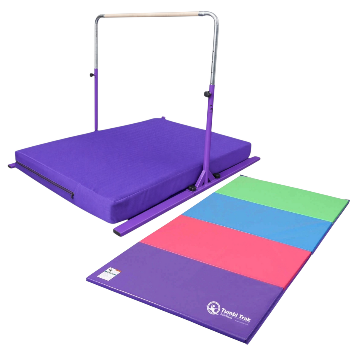 UK Gym Pits multi-coloured folding gymnastics tumbling mat made of durable vinyl for home training and exercise