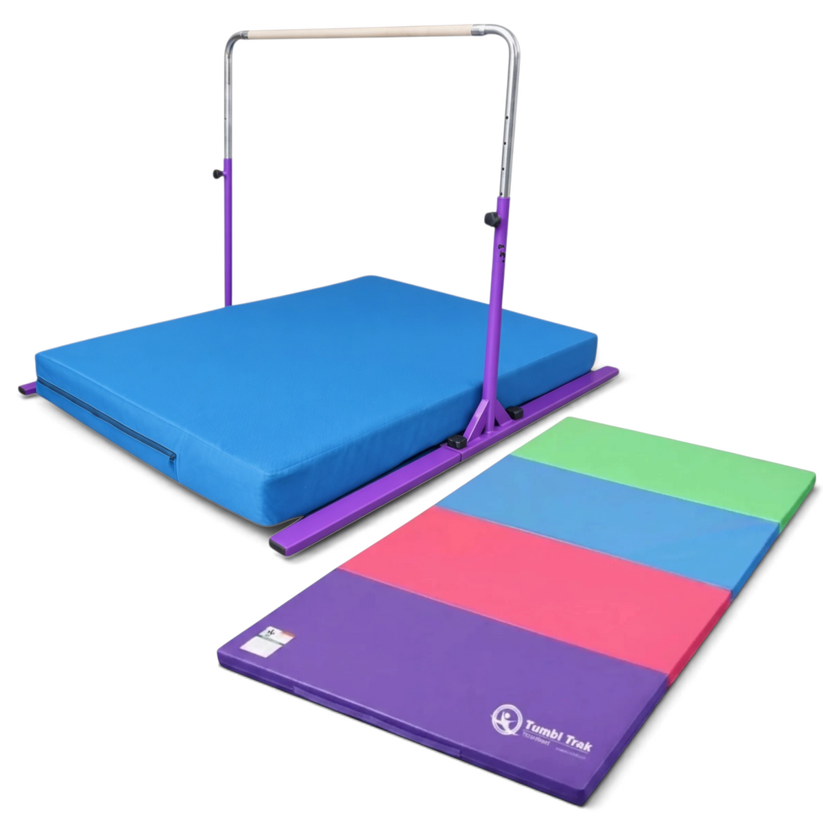 UK Gym Pits multi-coloured folding tumbling mat made of durable vinyl and foam for gymnastics and exercise training