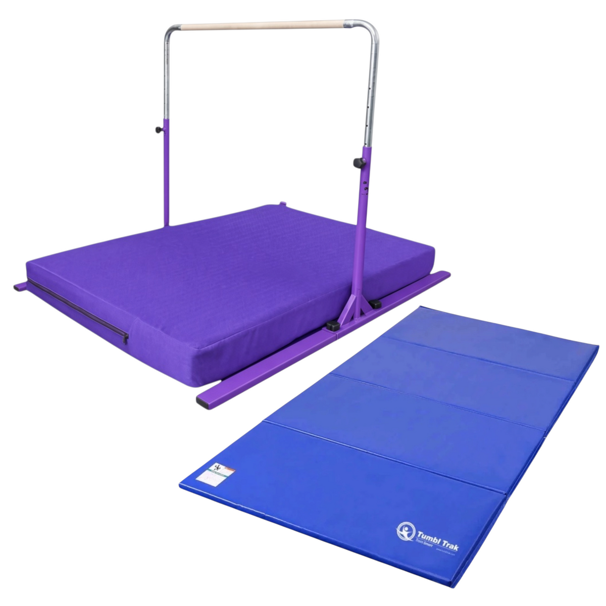 UK Gym Pits blue folding gymnastics tumbling mat made of durable vinyl for home exercise and floor training