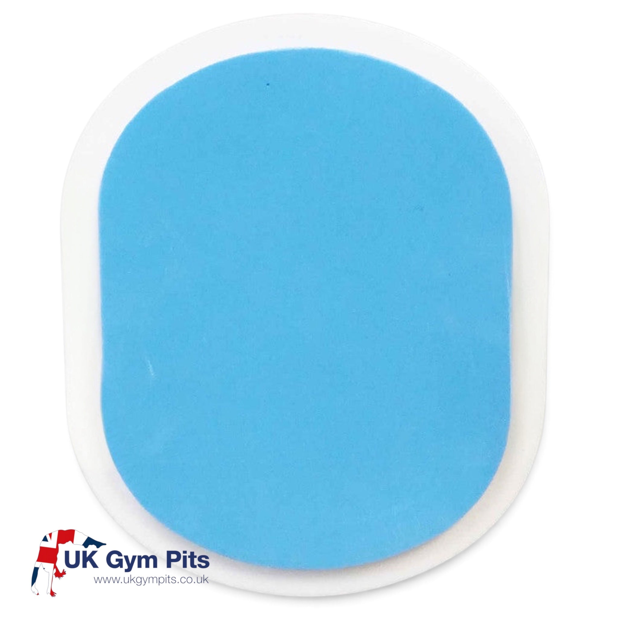 UK Gym Pits large conditioning slider with a blue foam top and white slippery plastic base for gymnastics training