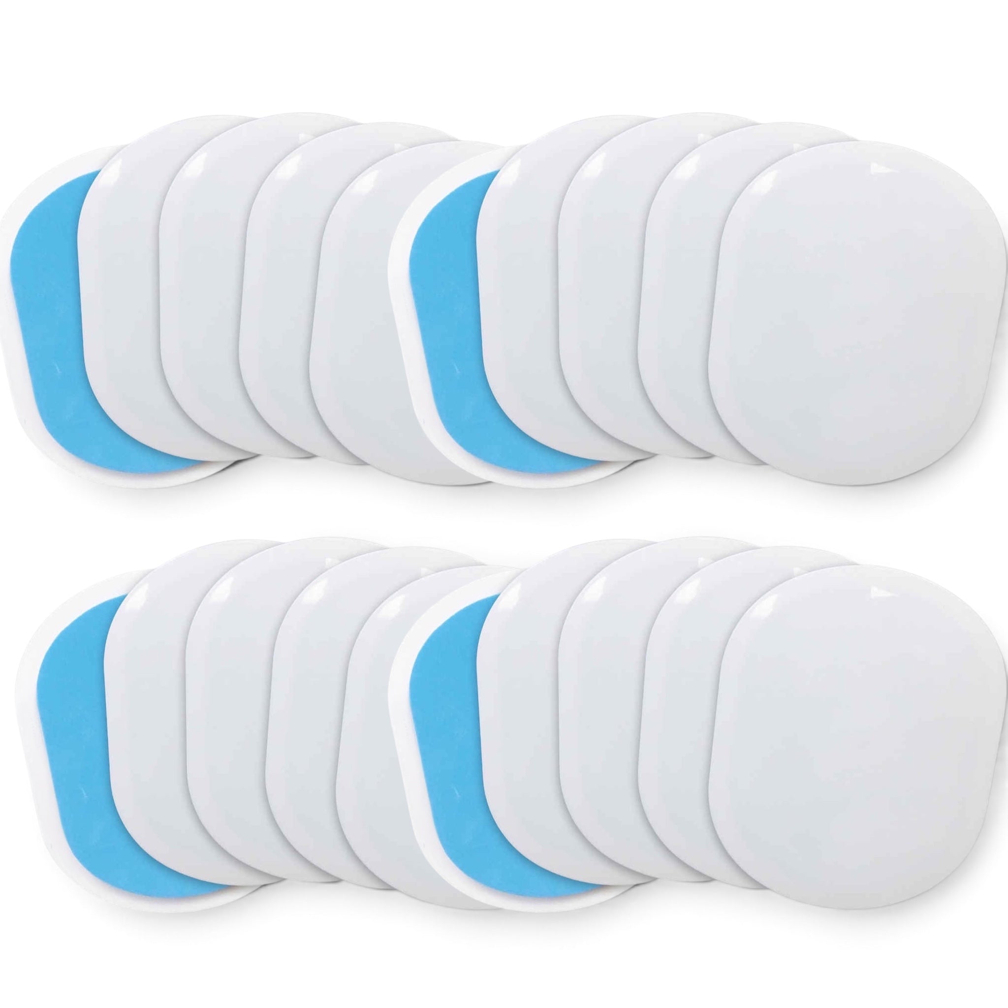UK Gym Pits large conditioning sliders in white and blue, featuring a foam top and slippery plastic base for training.