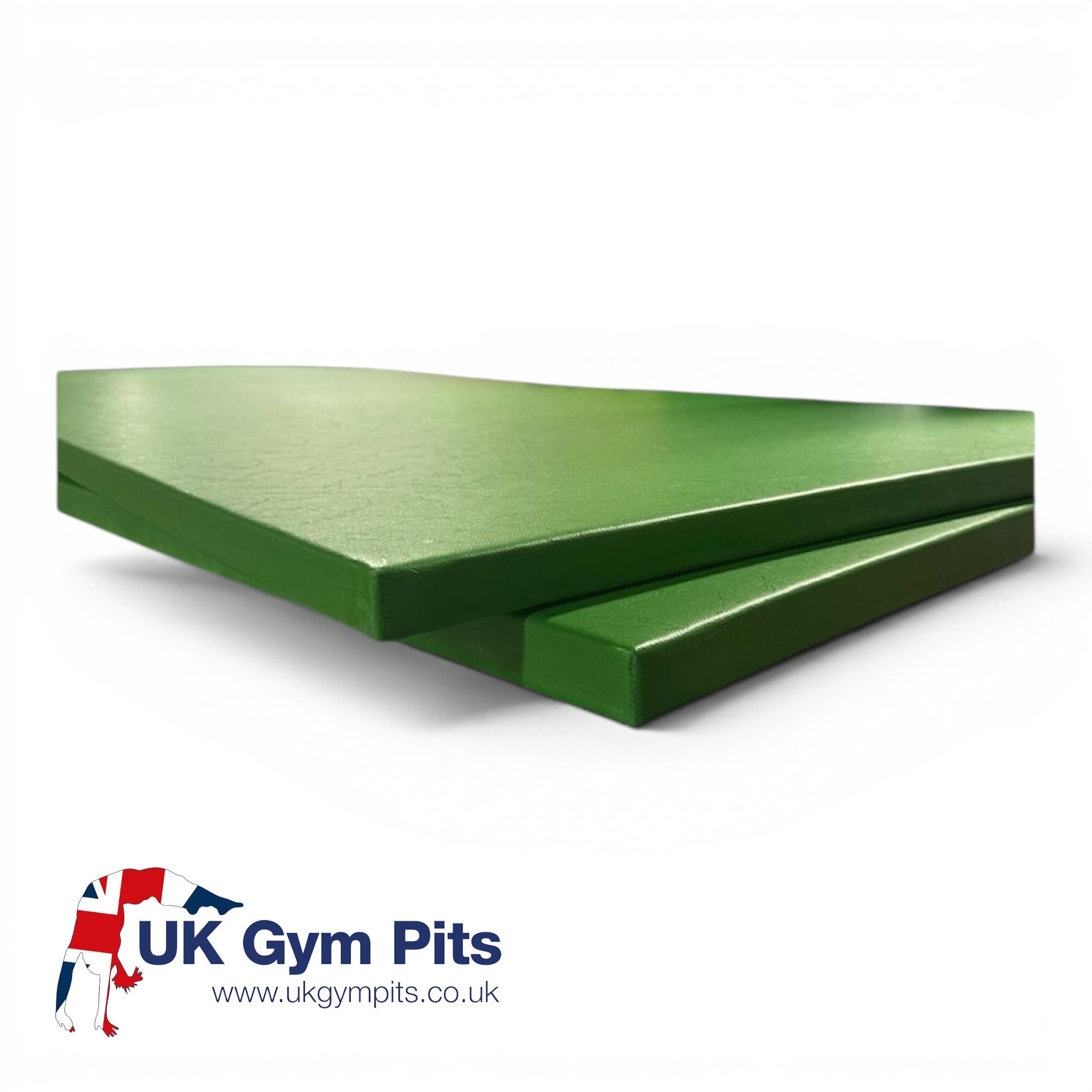UK Gym Pits lime green medium-weight multi-purpose chipfoam gymnastics mat with durable PVC cover and heat-welded edges.