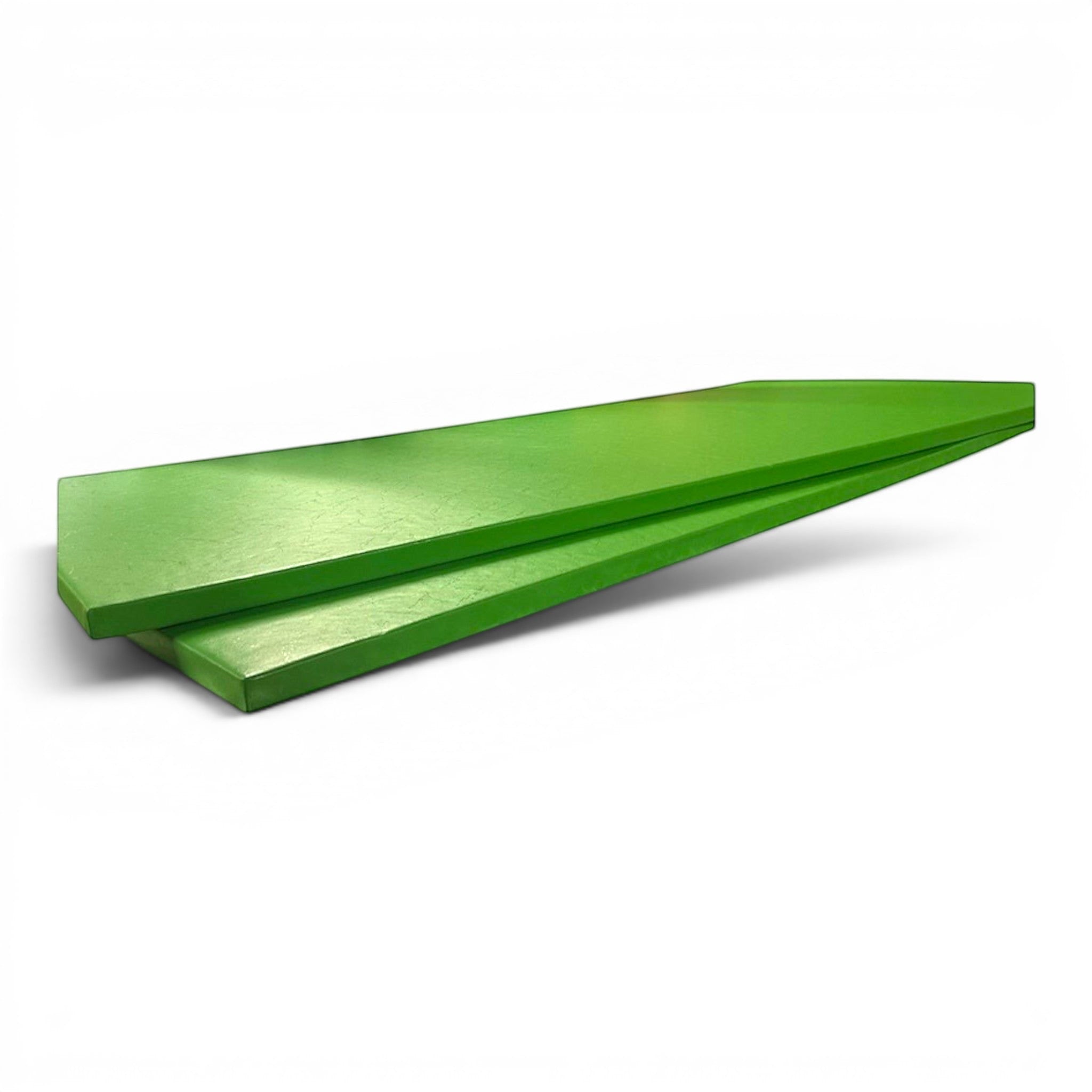 UK Gym Pits lime green chipfoam multi-purpose gymnastics mat with a durable PVC cover and anti-slip base.