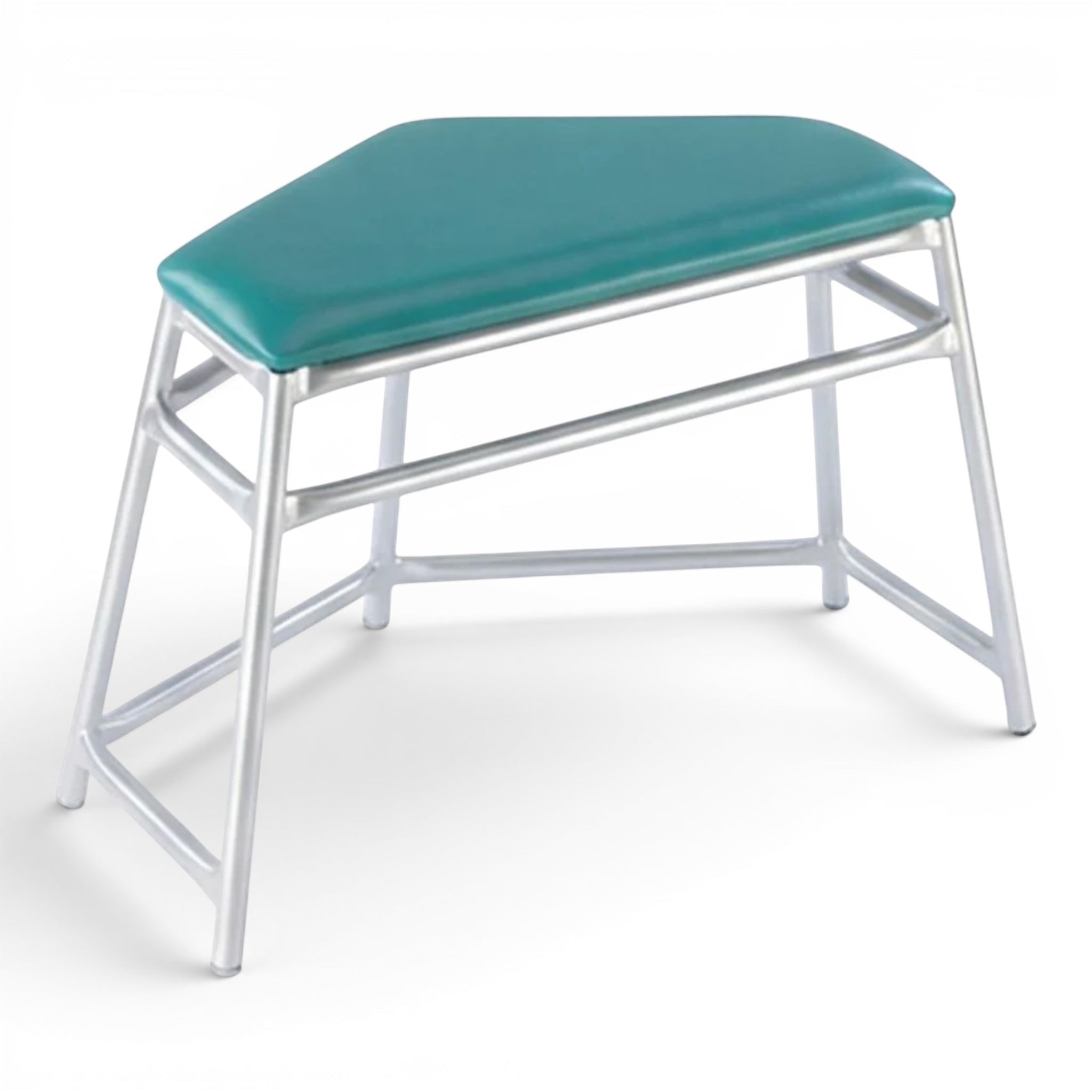 UK Gym Pits Lita agility table with a green padded PVC top and a silver powder-coated aluminium frame.