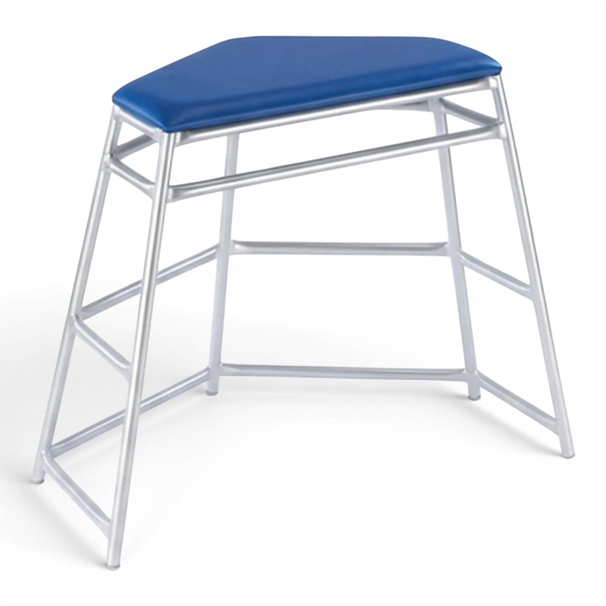 UK Gym Pits Lita agility table with a blue padded PVC top and a silver powder-coated aluminium frame.