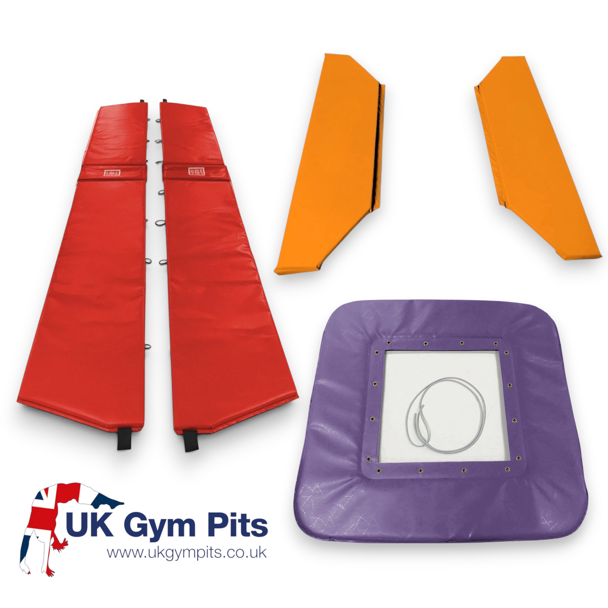 UK Gym Pits purple PVC mini trampoline frame pad with lacing cord and metal eyelets for secure attachment