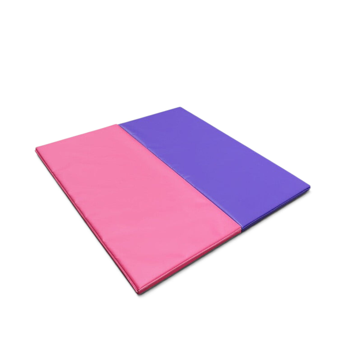 UK Gym Pits modular gymnastics mat featuring a pink and purple vinyl panel for tumbling and training drills