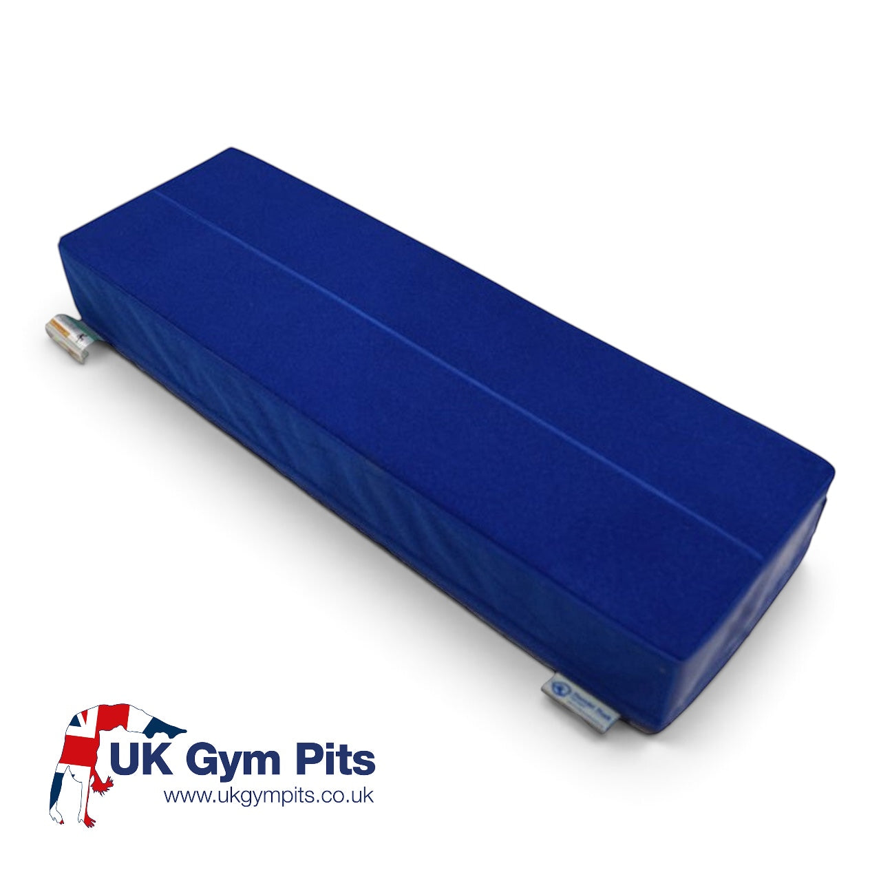 UK Gym Pits Mountain Bar base kit extension block in blue vinyl foam for trampoline training systems