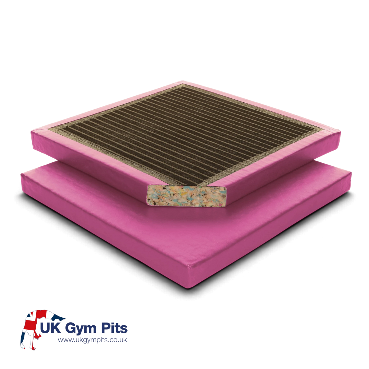 UK Gym Pits mulberry anti-microbial agility mat with visible chipfoam core and reinforced anti-slip base