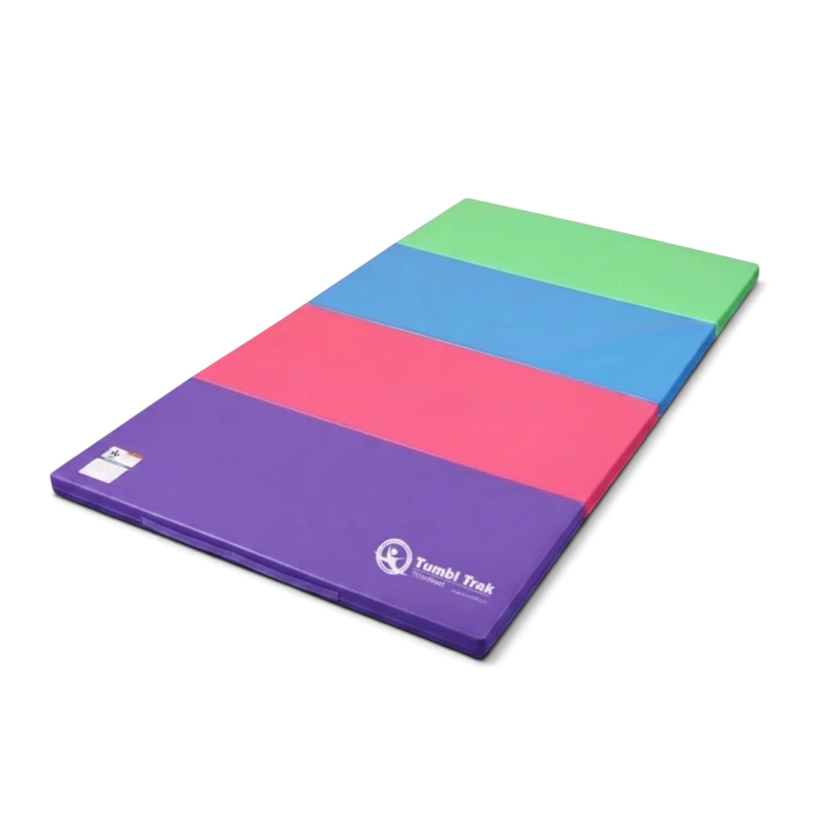 UK Gym Pits multi-coloured folding tumbling mat for gymnastics and exercise with durable vinyl surface