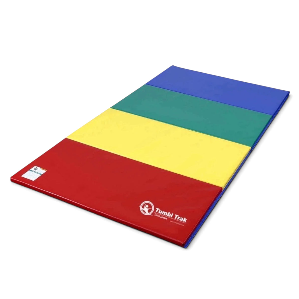 UK Gym Pits multi-coloured foldable vinyl tumbling mat for gymnastics and exercise with Velcro end connectors