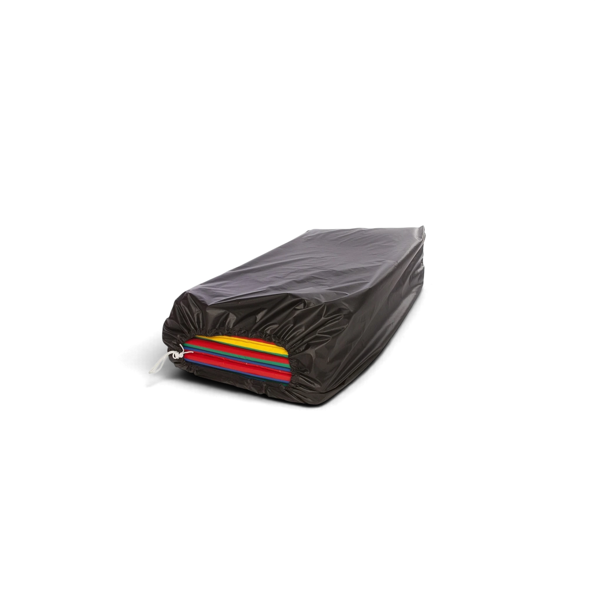 UK Gym Pits set of ten multi-coloured foam sleeping mats stored inside a black nylon transport bag
