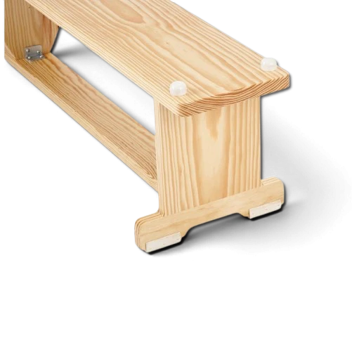 UK Gym Pits Activ balance bench in natural timber with non-marking rubber feet and protective top buttons