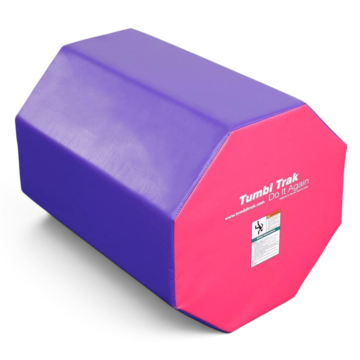 UK Gym Pits purple and pink octagonal tumble mat for gymnastics training and tumbling skills