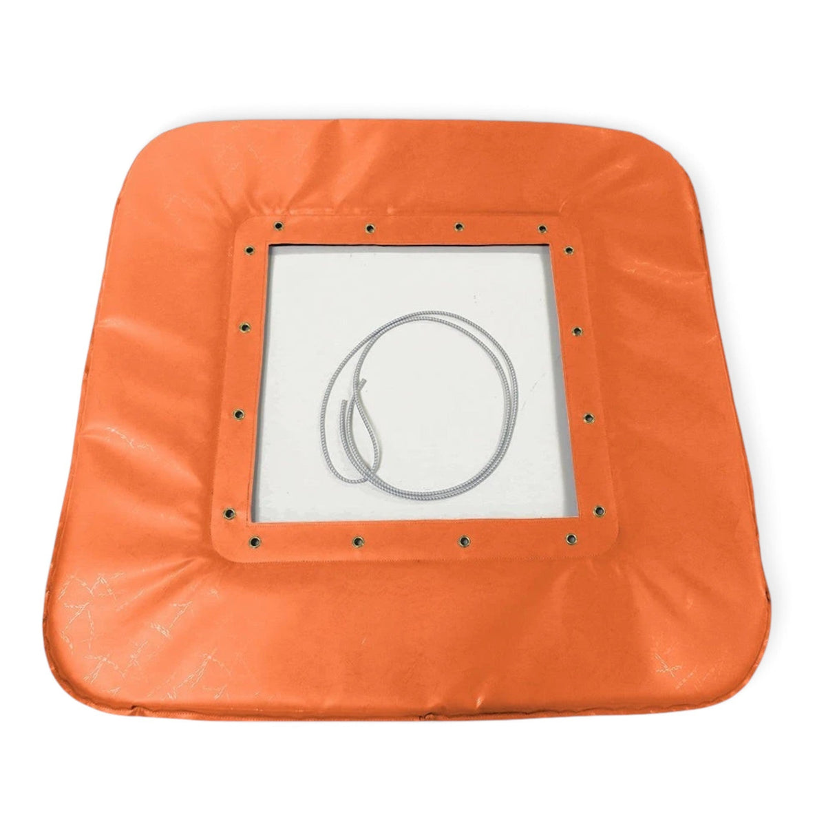UK Gym Pits orange PVC foam coverall frame pad for mini trampolines with lacing cord and metal eyelets
