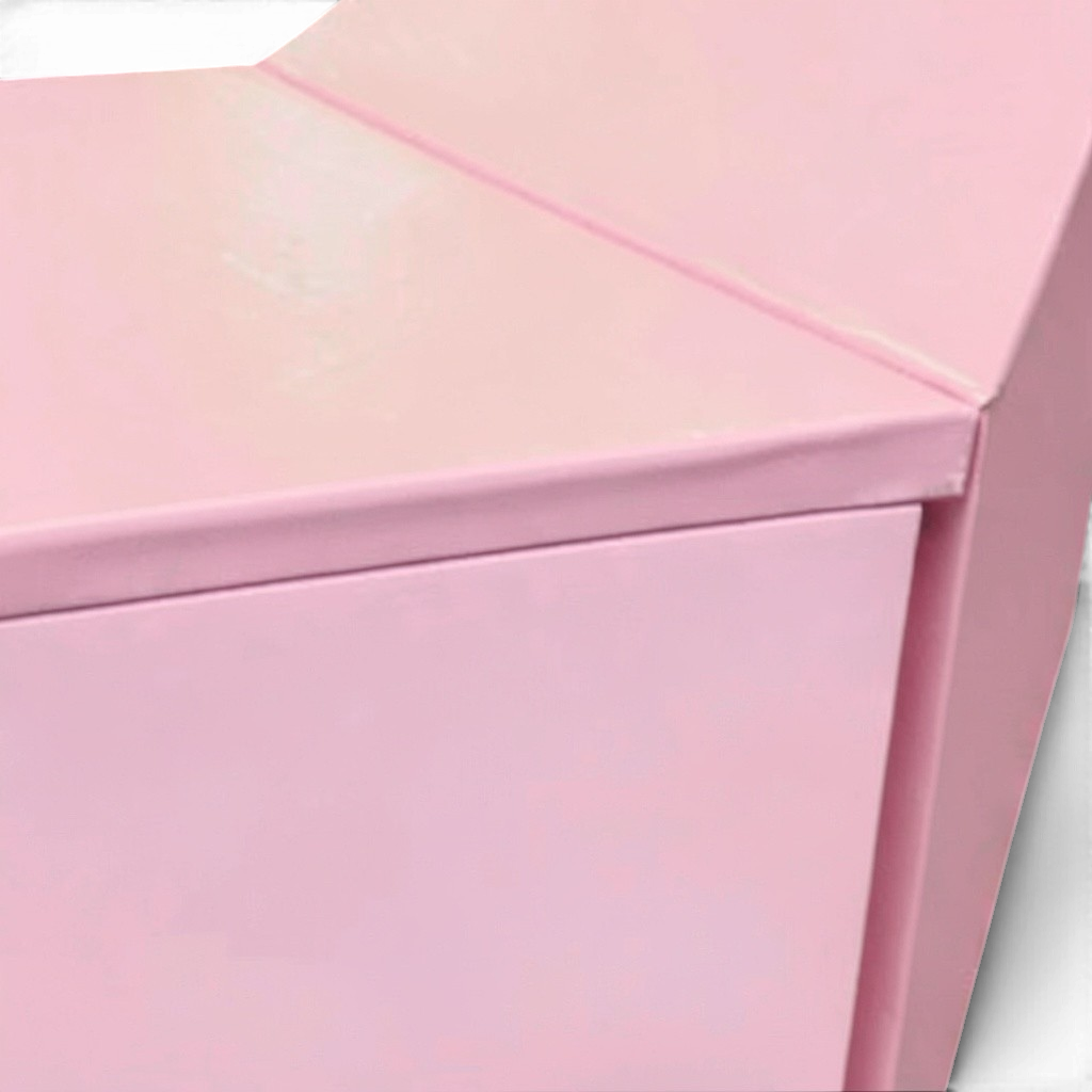 UK Gym Pits pink PVC foam padding for gymnastics landing pit walls and top edges with smooth heavy-duty finish.