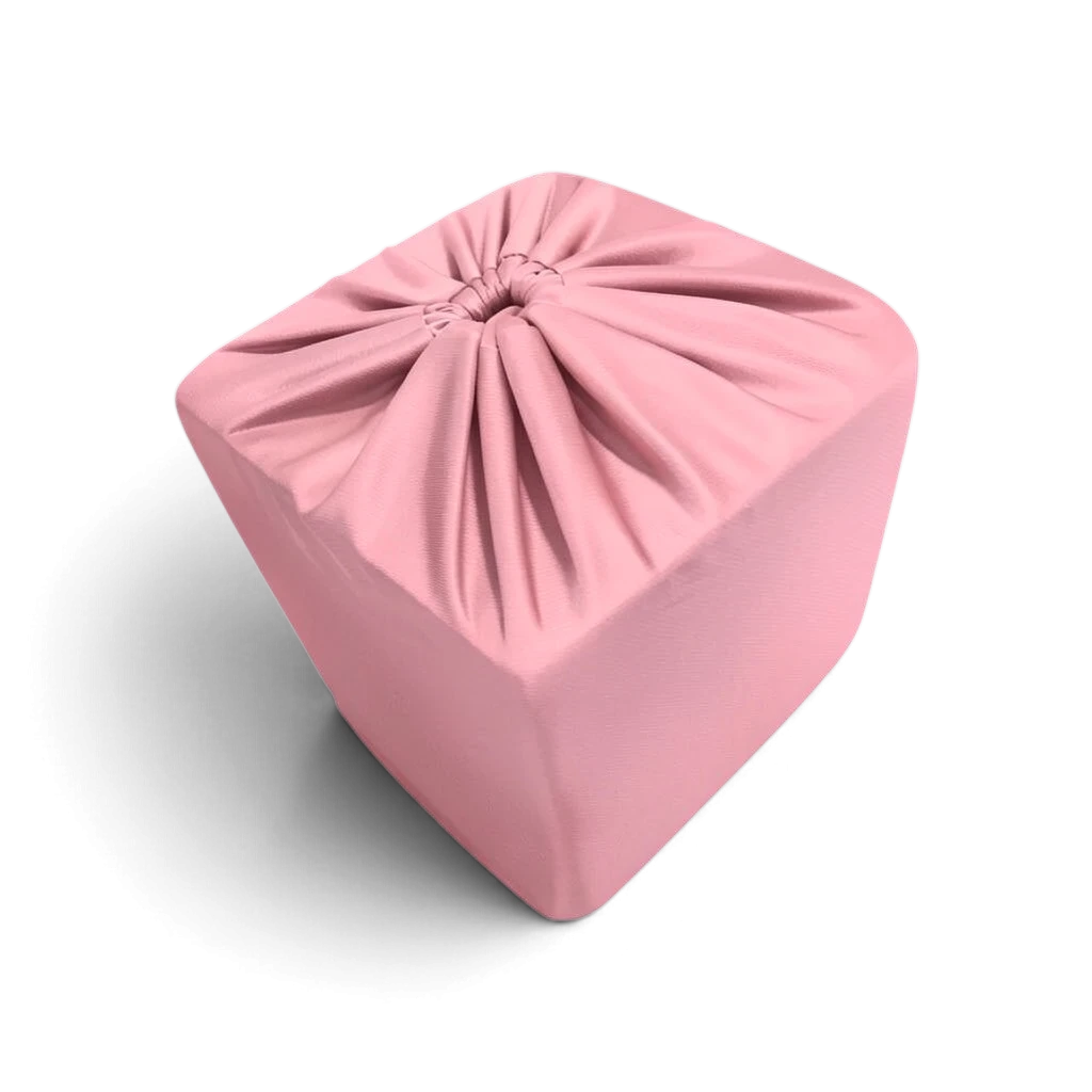 UK Gym Pits pink polyester foam block sock with an elasticated closure for gym pit hygiene and dust containment.