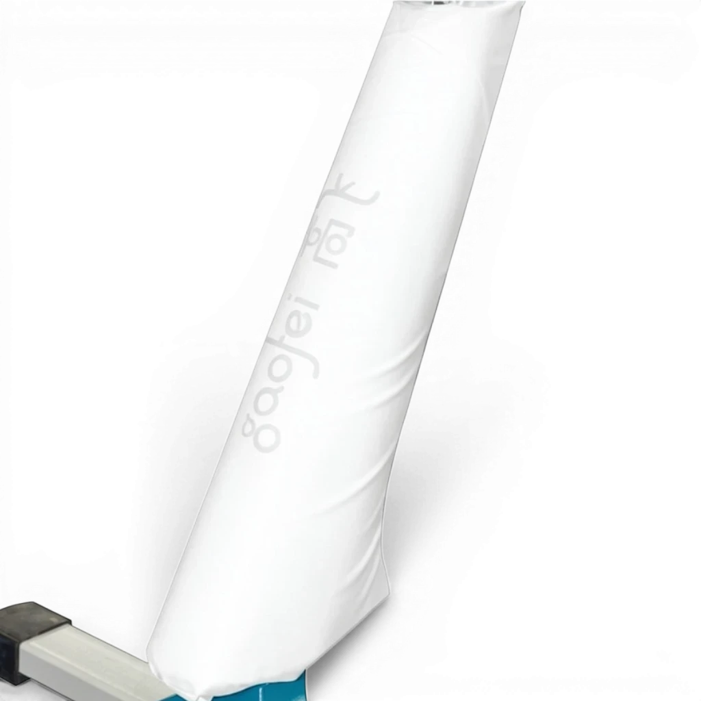 UK Gym Pits white Gaofei pommel horse leg safety padding with Velcro closure and durable PVC vinyl finish.
