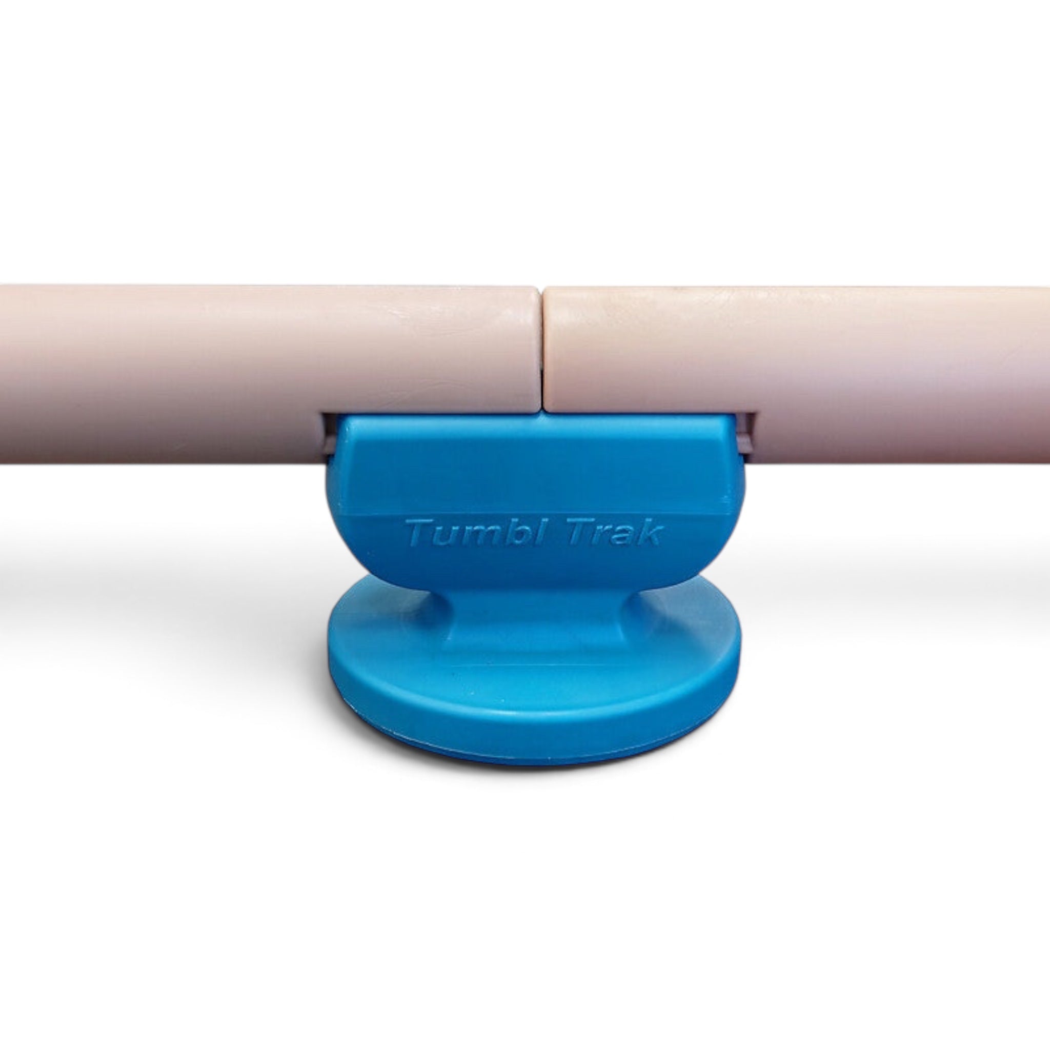 UK Gym Pits portable parallette bars with a blue base and beige rail connected for strength training