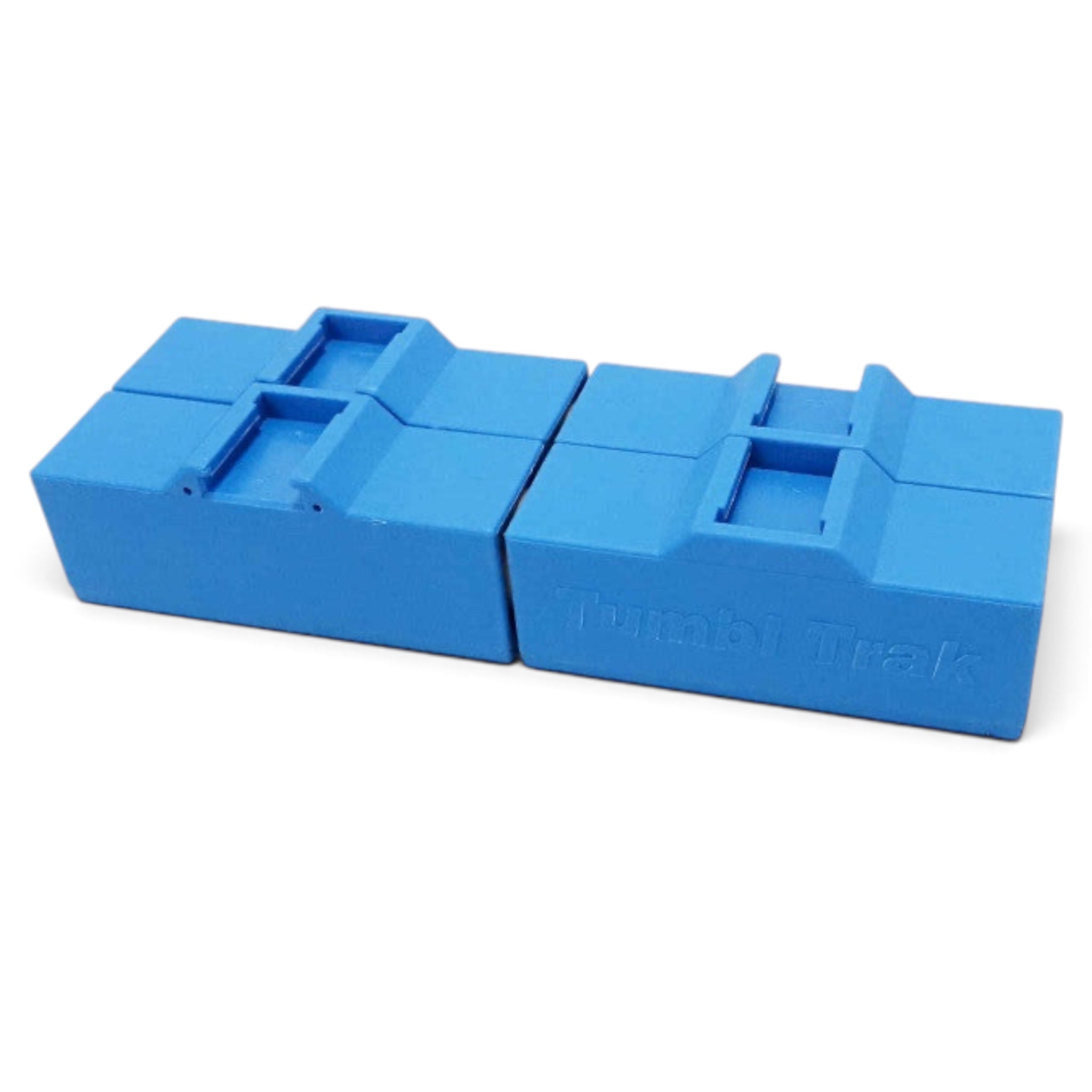 UK Gym Pits portable blue parallette bar bases with non-slip design for gymnastics strength training